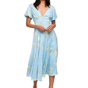 Free People / Laura Printed Dress in Sky Blue